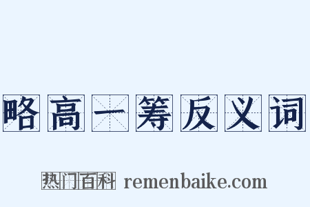 略高一筹反义词是什么意思的图片